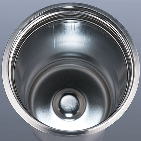 <i>SlickSteel</i>® polished stainless steel interior repels odors and stains