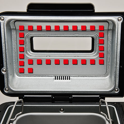 Dual heaters on the bottom and lid of the breadmaker promote even baking and browning