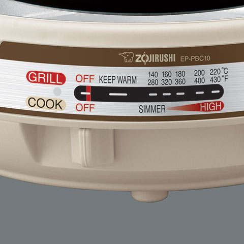 Variable temperature settings from 176°F (Keep Warm) to 430°F