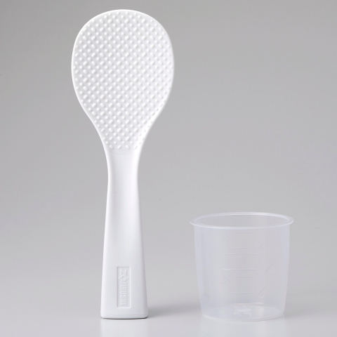 Measuring cup and self-standing spatula accessories