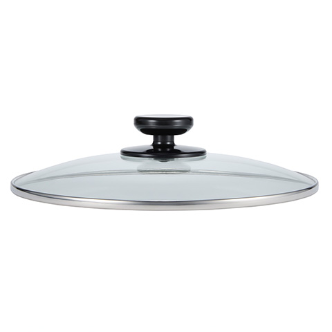 Tempered glass lid with convenient easy-to-hold-and-place knob