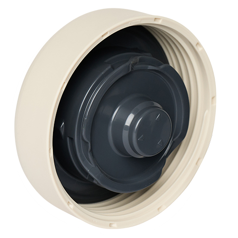 Wide channel in the lid and one-piece stopper with integrated gasket for easy cleaning