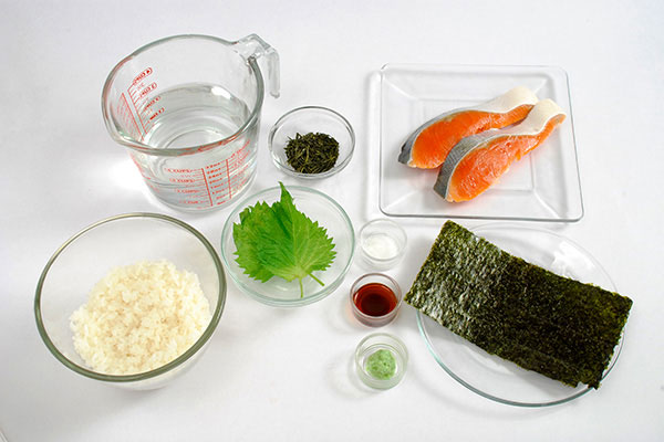 
            	Salmon <i>Chazuke</i> (Green Tea Rice Soup)  Ingredients
      	