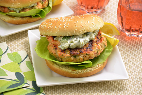 
              Salmon Burgers with <i>Tzatziki</i> Step 12
      	