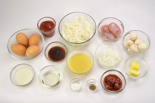 
            	Rice Omelet (Japanese <i>Omu-Rice</i>)  Ingredients
      	