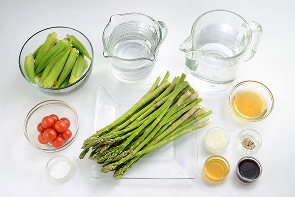 
            	Okra, Asparagus and Cherry Tomato Salad  Ingredients
      	