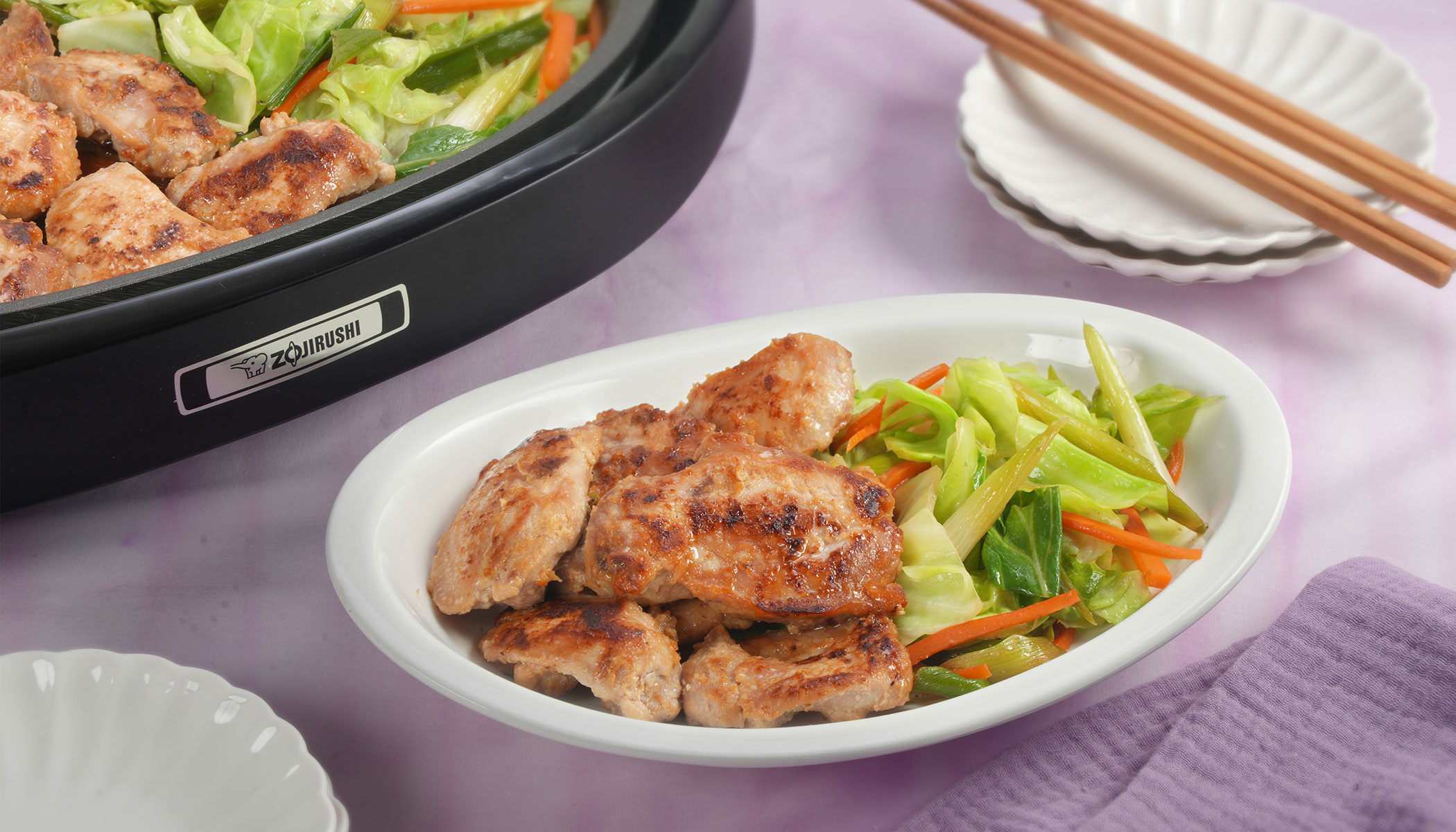 Zojirushi Recipe – <i>Miso</i>-Marinated Chicken <i>Teppanyaki</i>