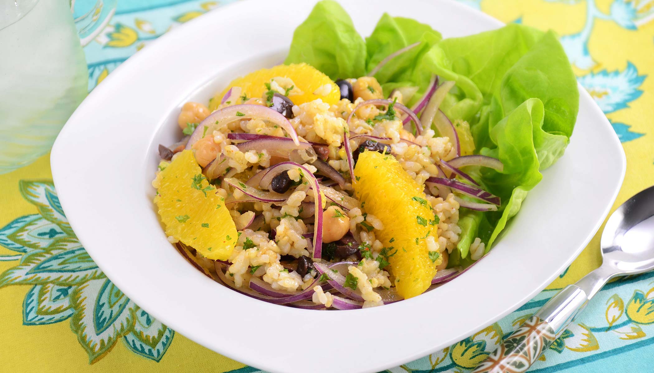 Zojirushi Recipe – Brown Rice and Chickpea Salad with Orange and Red Onion