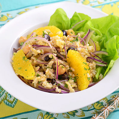 Zojirushi Recipe – Brown Rice and Chickpea Salad with Orange and Red Onion