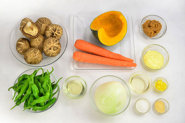 
            	Grilled Vegetables with <i>Miso</i> Mayonnaise Dip  Ingredients
      	