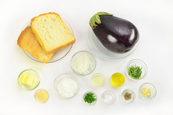 Garlic Rusk Sticks with Eggplant Dip  Ingredients