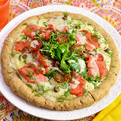 Zojirushi Recipe – Gluten Free Smoked Salmon Salad Pizza