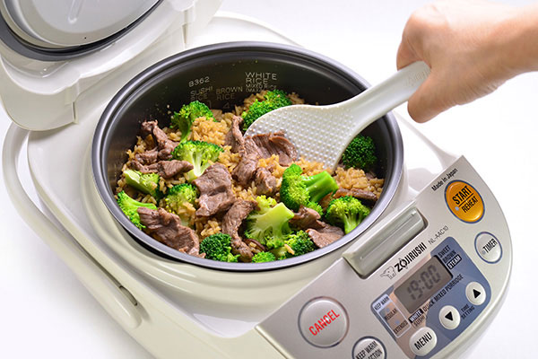 
              Portabella Mushroom Rice with Beef and Broccoli Step 7
      	