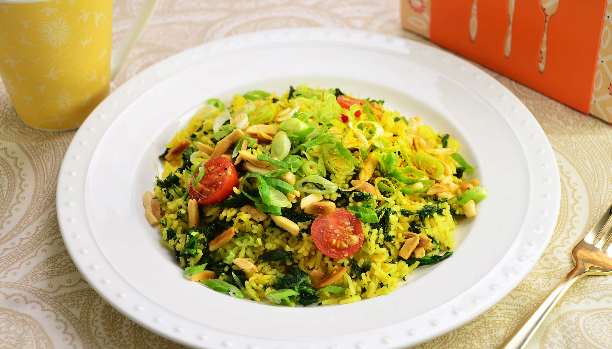Zojirushi Recipe – Spicy Basmati Rice with Lentils and Spinach