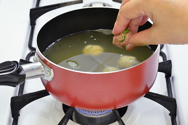 
              Italian Wedding Soup for Two Step 3
      	