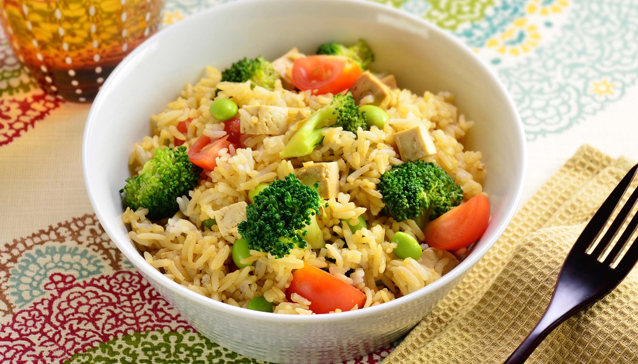 Zojirushi Recipe – Jasmine Rice with Tofu, Broccoli and <i>Edamame</i>