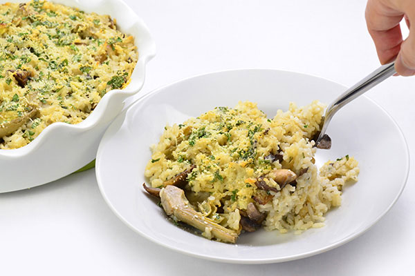 
              Baked Rice Casserole with Artichokes and Mushrooms Step 10
      	