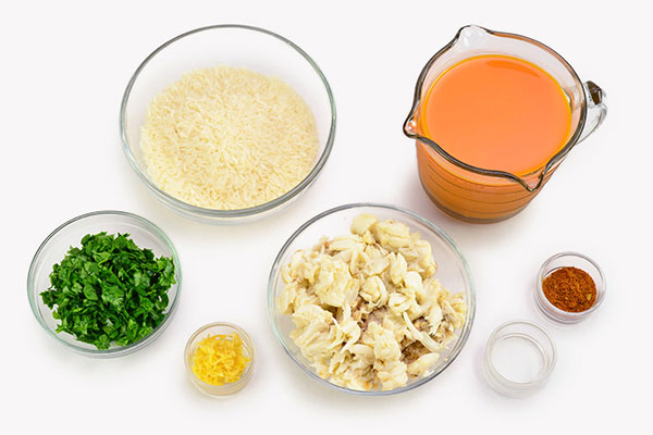 
            	Chesapeake Crab Carrot Rice  Ingredients
      	