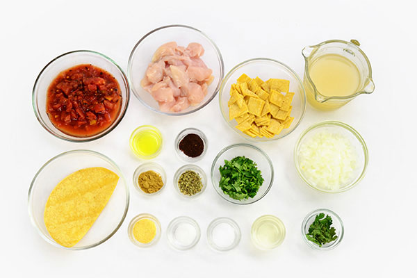 
            	<i>Pollo</i> Tortilla Soup  Ingredients
      	