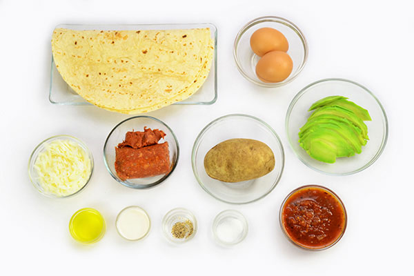 
            	<i>Buenos Días</i> Burrito  Ingredients
      	