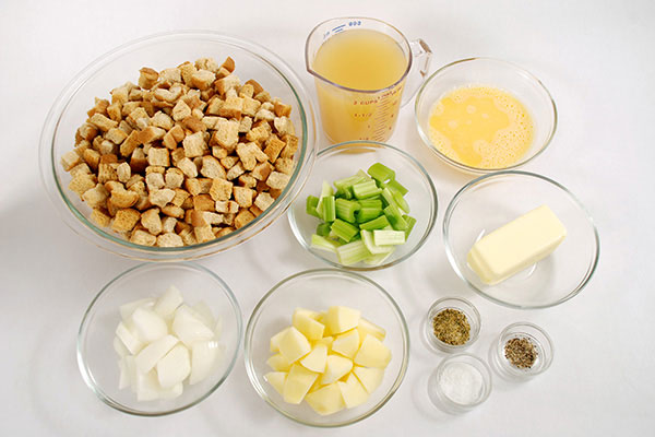 Savory Bread Stuffing  Ingredients