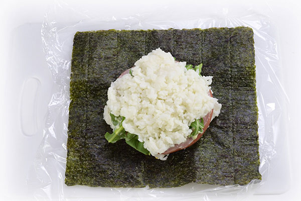 
              <i>Onigirazu</i> Rice Sandwich Step 7
      	