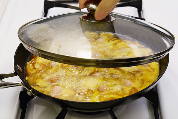 
              <i>Oyako-Donburi</i> (Chicken and Egg Bowl) Step 3
      	