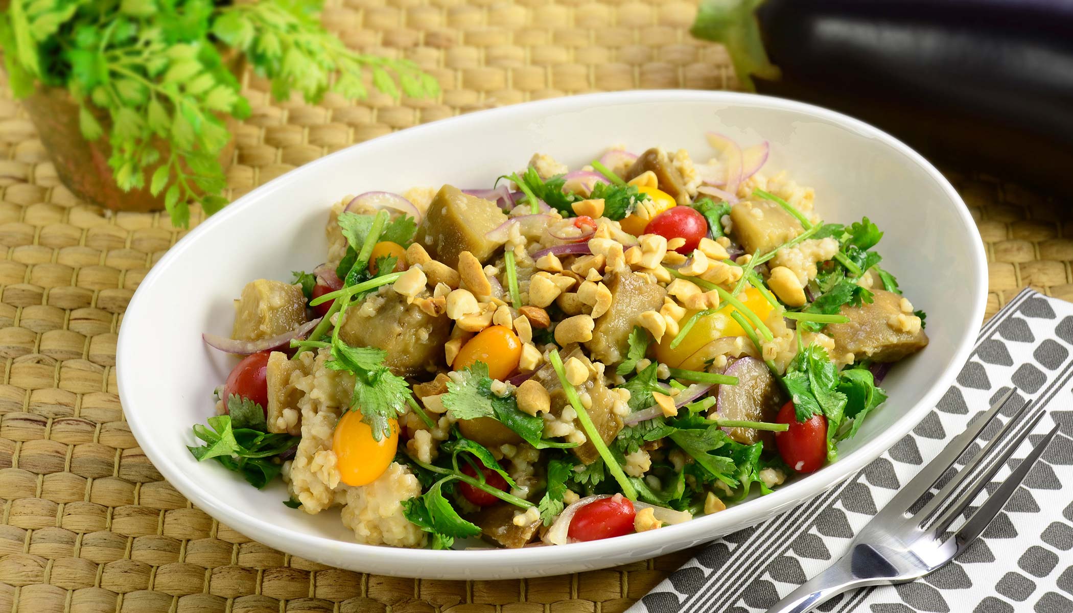 Zojirushi Recipe – Thai Oatmeal Salad with Eggplant