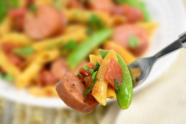 
              One Pot Tomato Sausage Penne Step 6
      	