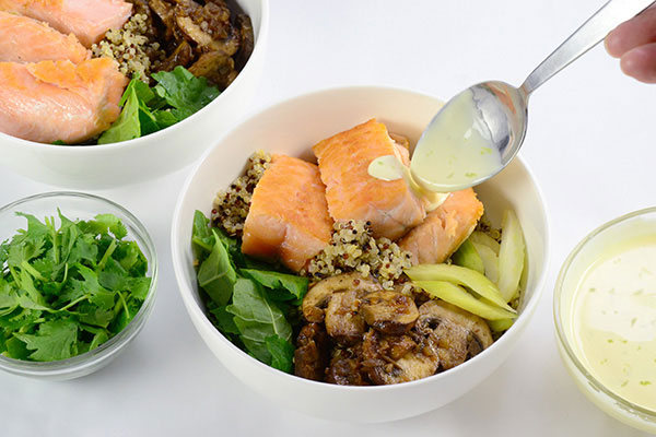 
              Topped Salmon Quinoa Bowl Step 8
      	