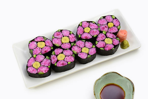 
              Spring Flower Sushi Roll Step 9
      	