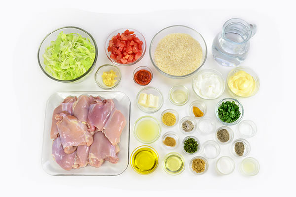 
            	Halal Style Chicken and Rice  Ingredients
      	