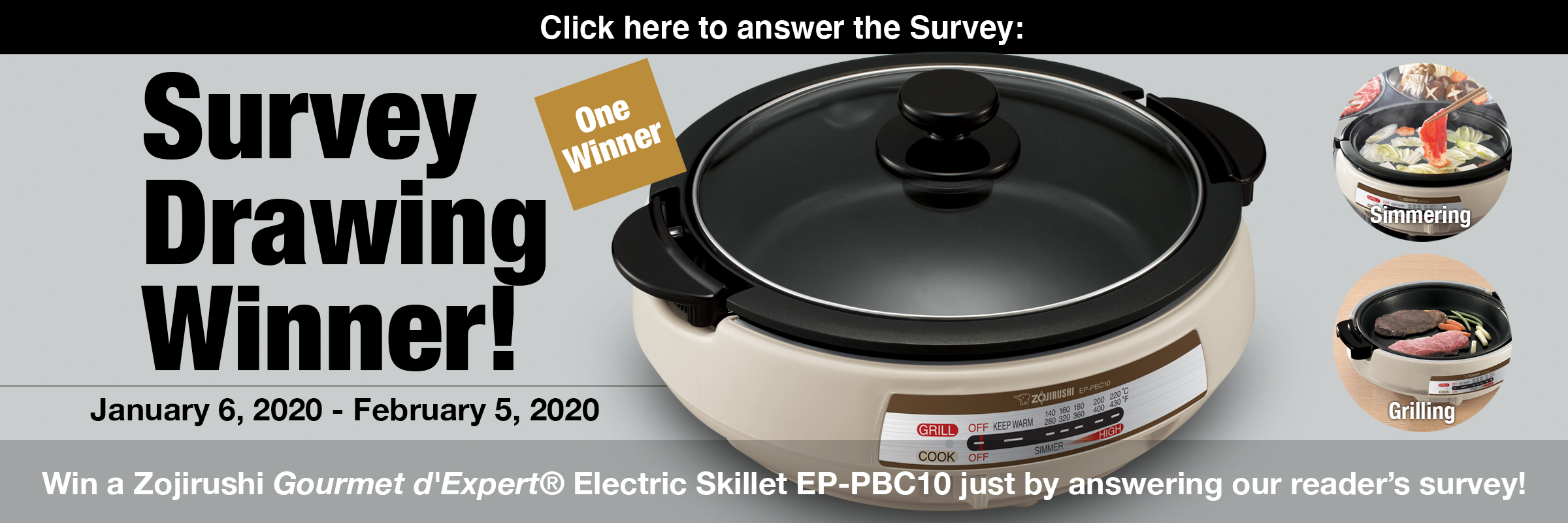 Zojirushi Electric Skillet Hot Pot Giveaway (US & Canada Only