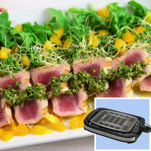 Indoor Electric Grill ＋ Seared Tuna with Herb Dressing Recipe
