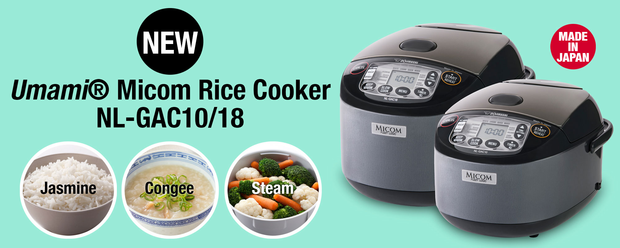 NEW Umami® Micom Rice Cooker NL-GAC10/18