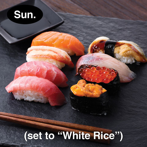 Sunday (set to “White Rice”)
