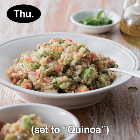 Thursday (set to “Quinoa”)