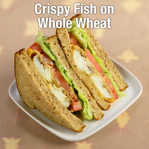 Crispy Fish on Whole Wheat