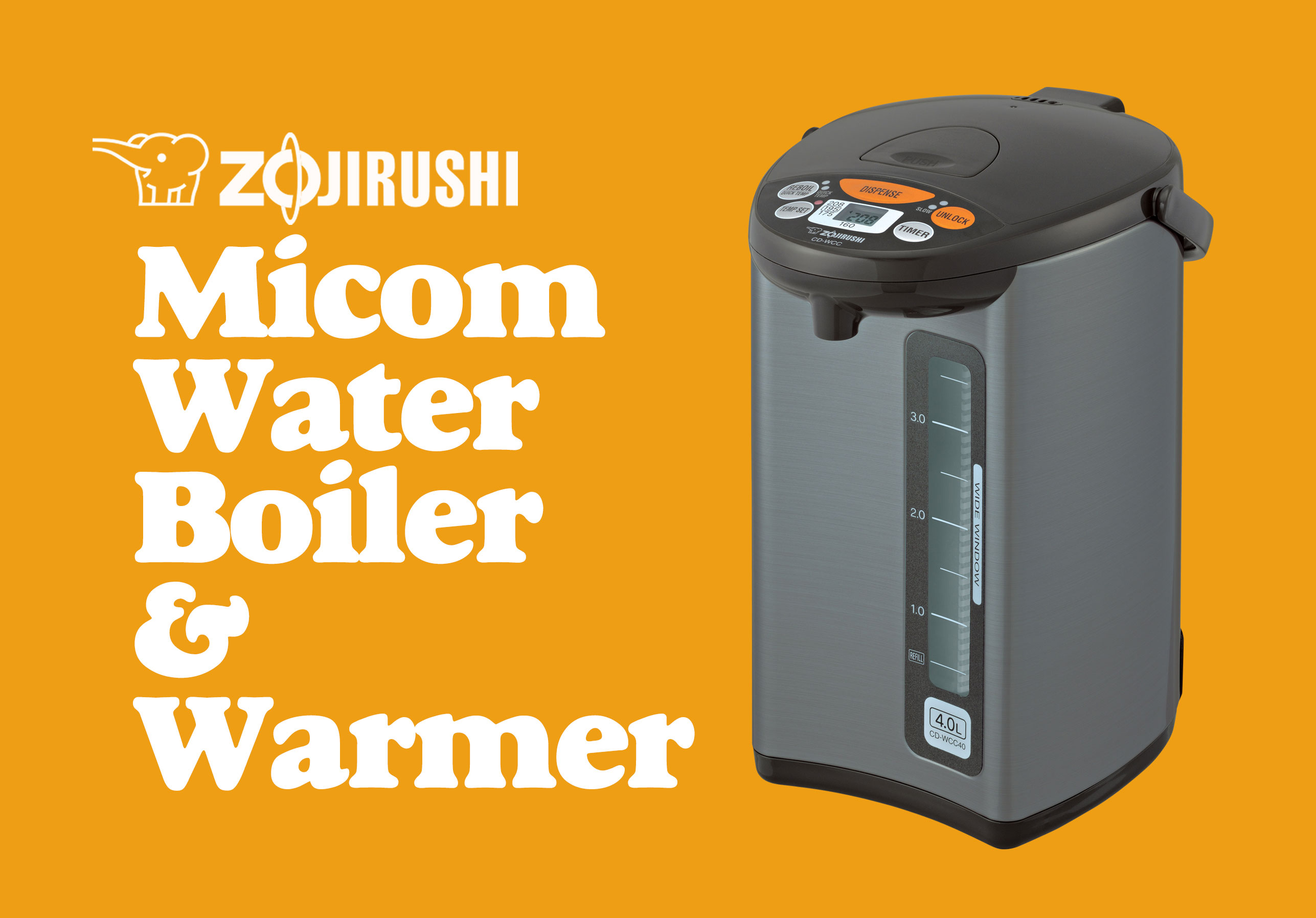 Zojirushi Silver Micom Water Boiler & Warmer - CD-WCC40