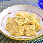 Plate filled with rice crackers