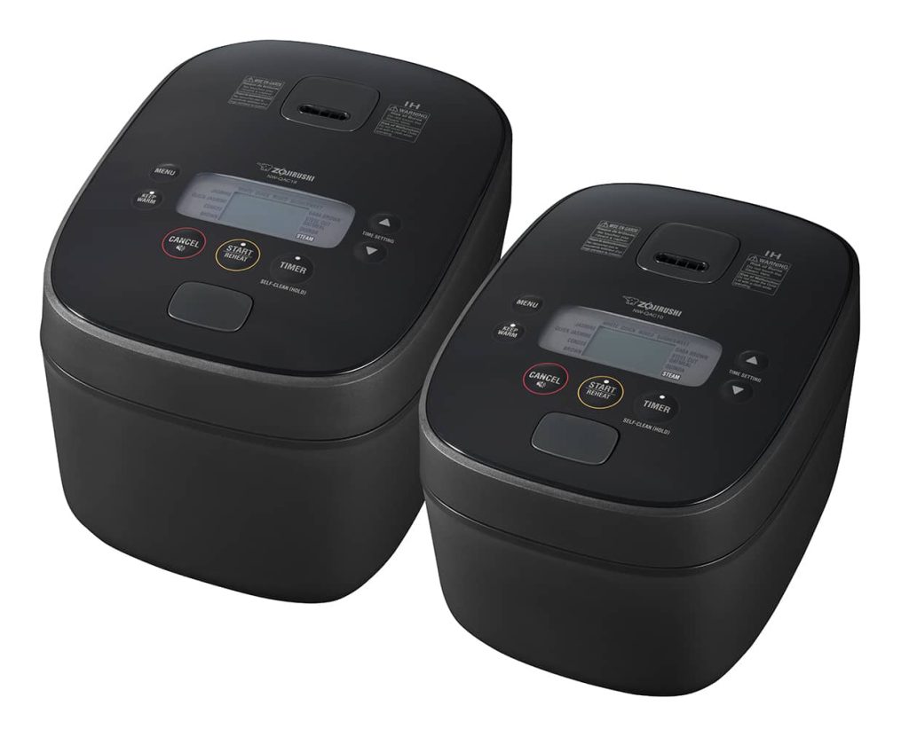 Two IH Rice Cookers side by side in two different sizes