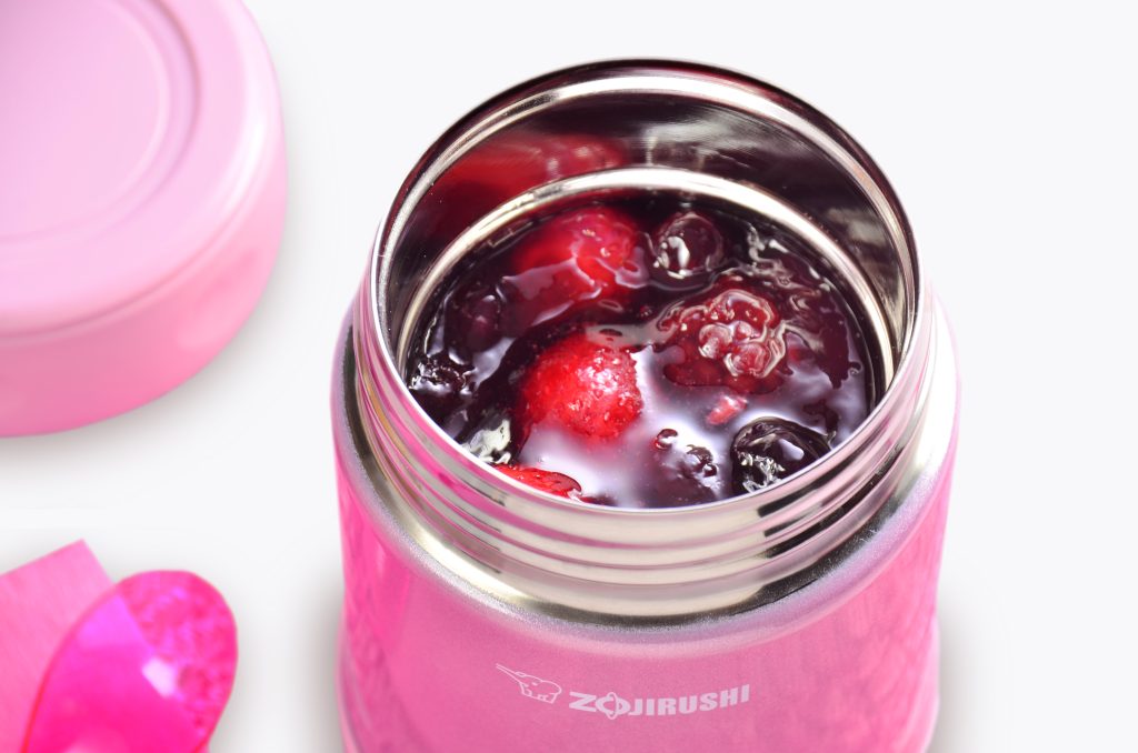 Red Cranberry Gelatin in a Zojirushi Insulated Food Jar