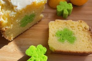 green shamrock embedded in slice of white bread