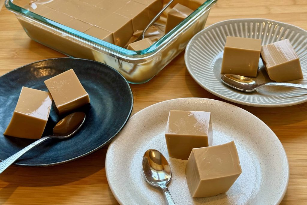 coffee jello plated dessert