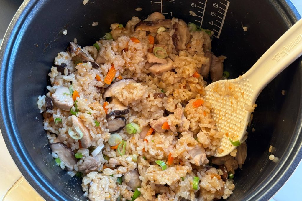 Teriyaki chicken rice one pot meal in rice cooker