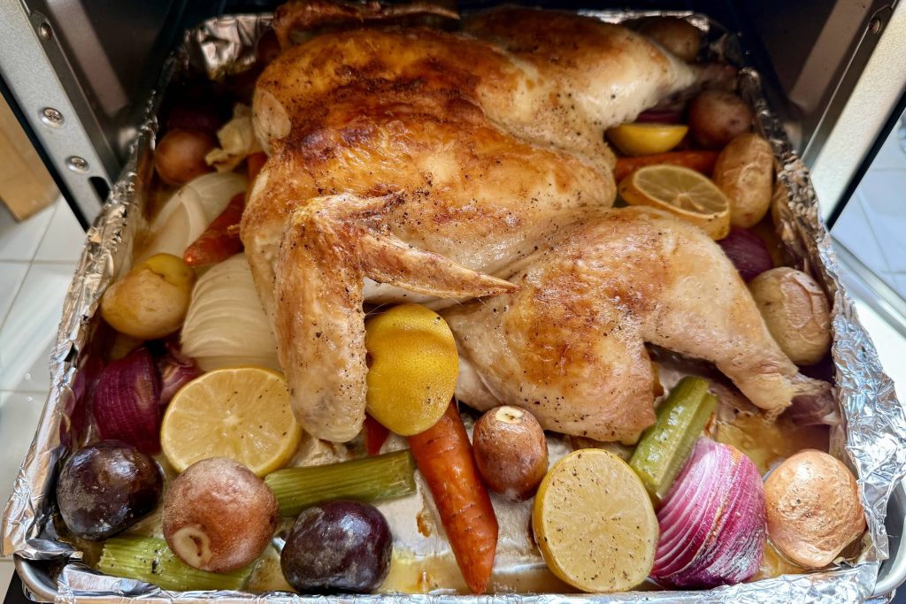 roast chicken done in toaster