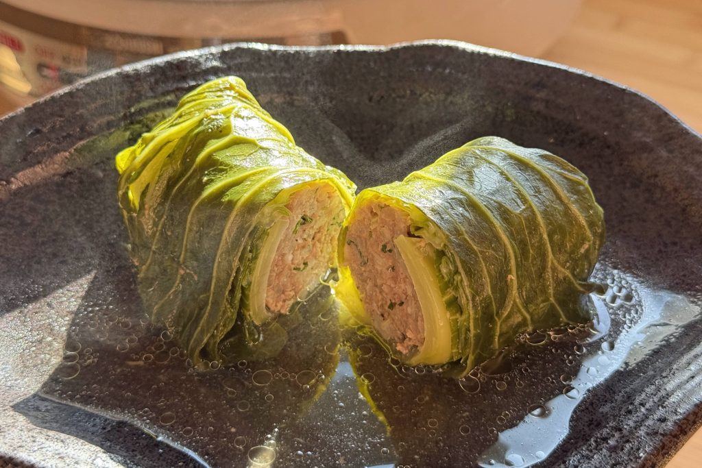 stuffed cabbage rolls on a plate