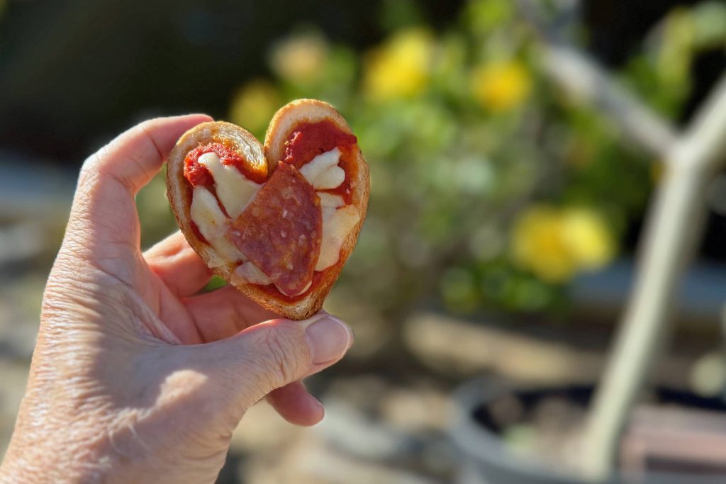 heart shaped pizza toast