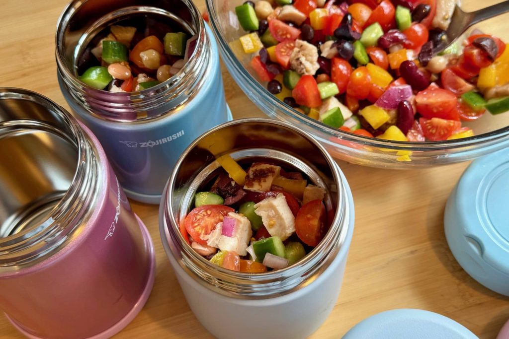 bean salad in food jar