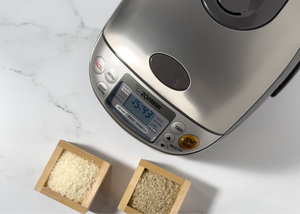 Micom rice cooker and rice grains